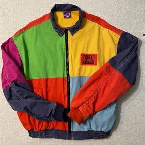 Rare Y2K Men’s LA Color Block Windbreaker Jacket Size XXL Streetwear Vintage